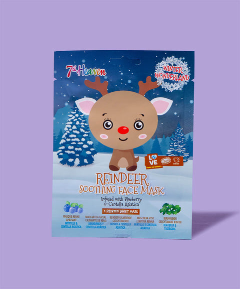 Gesichtsmaske auf lila Hintergrund