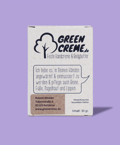 Handcreme auf lila Hintergrund