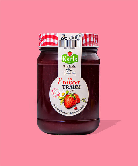 karls erdbeertraum marmeladenglas