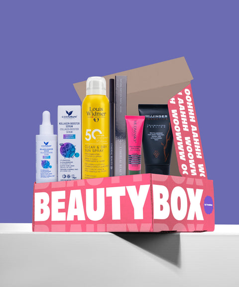 Trendbox vor lila Hintergrund