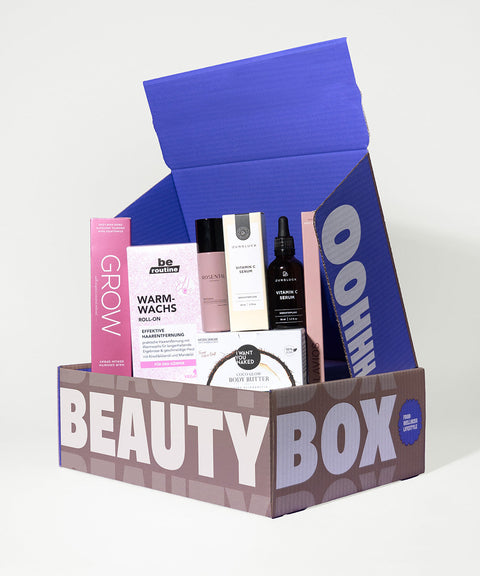 Beauty box auf weißem Hintergrund