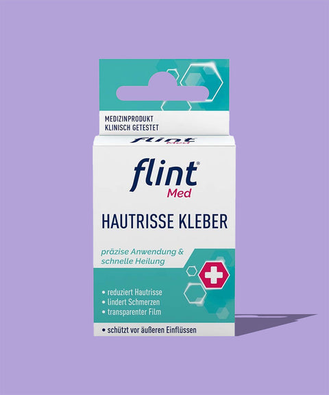 flint med hautrisse kleber