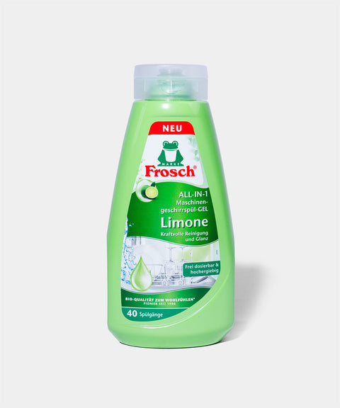 Frosch Produkt auf grauem Hintergrund 