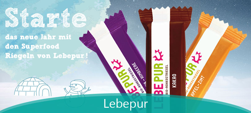 Lebepur Riegel – Bio-Rohkostriegel und Superfood-Pulver für zwischendurch