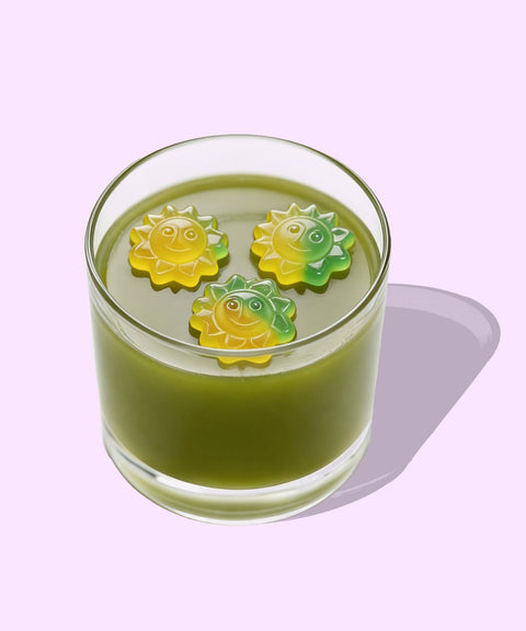 matcha kokos geelee dessert im glas