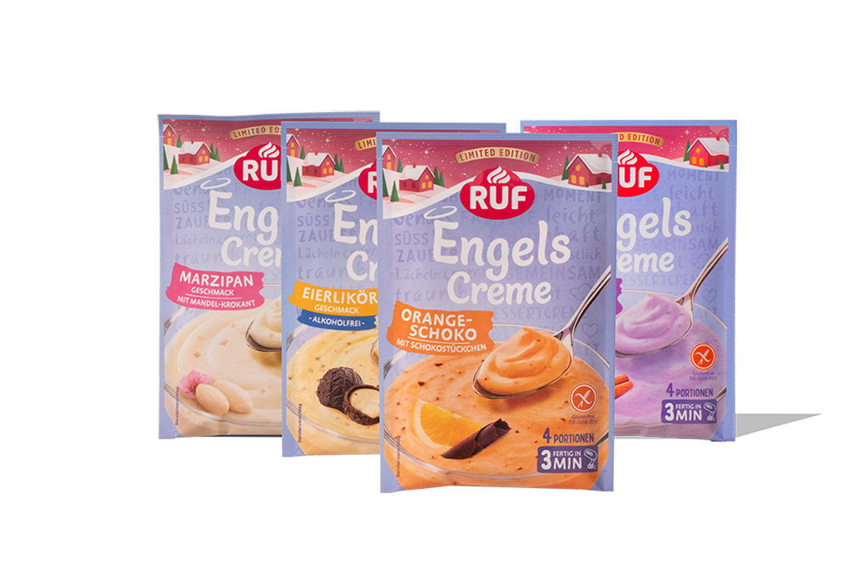 RUF: Backmischungen, Puddingpulver und Dessertcremes seit 1920