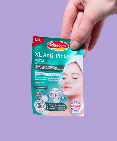 Anti Pickel Patches auf lila Hintergrund