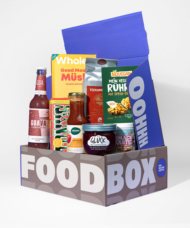 Foodbox von Trendbox gefüllt mit Food-Produkten