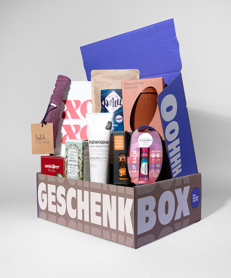 Geschenkbox von Trendbox gefüllt mit Produkten 