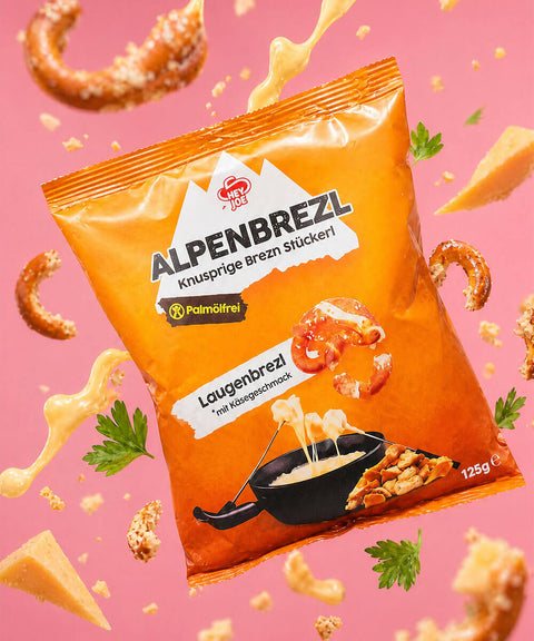 Knusprige Brezel Stücke mit Käse