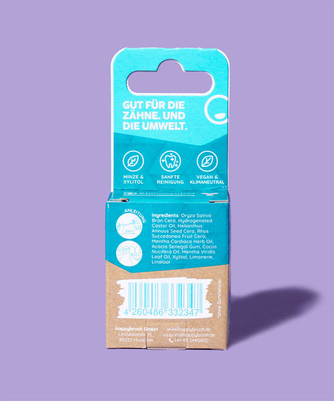 happybrush Zahnseide Verpackung Rückseite