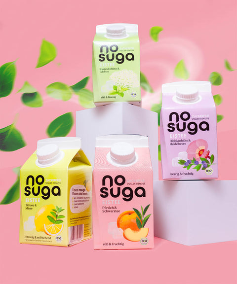 no suga eistee vier verschiedene sorten nebeneinander