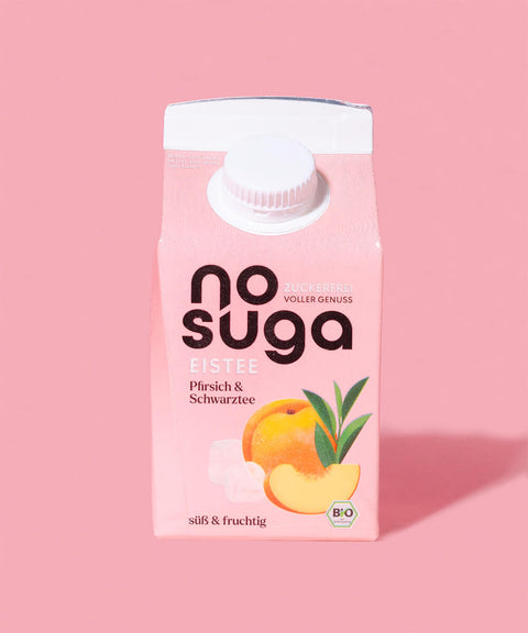 no suga eistee pfirsisch schwarztee verpackung frontal